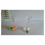 Lenox - pair of crystal candlestick holders