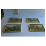 Prints - set of four homestead scenes, framed - 7