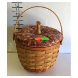 Longaberger 1995 Pumpkin Basket with lid, and