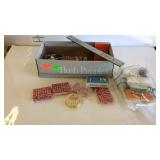 Game Lot, box of playing Dice, and airline