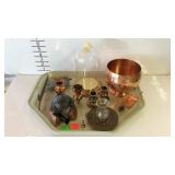 Decor collectibles, copper center dish, miniature
