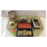 Collectors group lot, travel clock radio, wrist