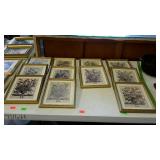 Prints lot - set of eleven calendar prints,