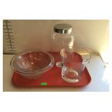 Glassware - one depression and one Fireking