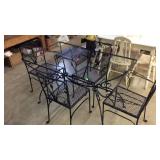 Wrought Iron Patio table frame with 4 matched