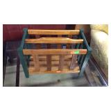 Modern magazine rack, green and natural in color