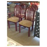 Set of 4 painted Chairs, all are armed dining