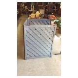 Tri-fold gray color lattice work screen, 31" wide