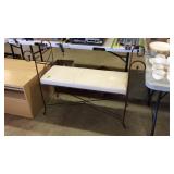 Settee Bench wrought iron framed with cushion