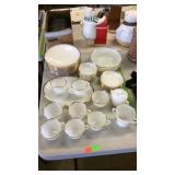 Fireking dinnerware - 34-pcs white swirl with