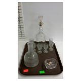 Glassware - Decanters, set of six etched