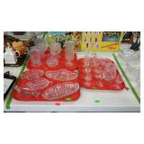 Glassware group - Pitcher, spooners, celery,