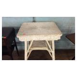 Early wicker Side Stand, this is older white