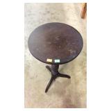 Candle Stand, tri-footed with turned decor