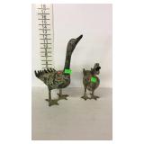 Pair of cast iron duck figures