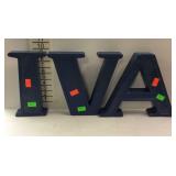 Wall decor Letters blue color with Letters V, I,