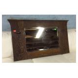 Old Oak Framed Mirror, wall hanging mirror nice