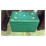 Mid Century Storage Trunk Box, green vinyl