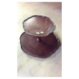 Muffin Tier Stand Top only, mahogany 2 shelf