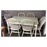 Dining Table Set, white color finish table with
