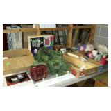 Group of misc stuff, Christmas tree stand,
