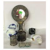 Decor group vanity mirror, vase, etc