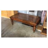 Modern design glass top insert over wicker,