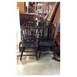 Four spindle back kitchen chairs, in black color