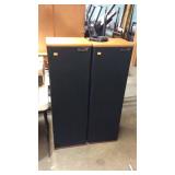 Polk audio speakers, matched pair with oak f