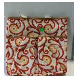 Orange and yellow canvas storage tote