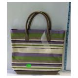 Estee Lauder Stripped Canvas handbag