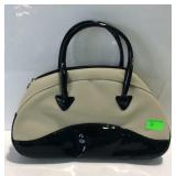 Estée Lauder black and beige handbag