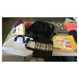 Table lot of bags, makeup bags, canvas bags, tote