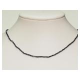 Black Spinel Necklace with Sterling Silver Clasp