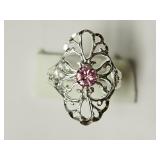 Sterling Silver Pink Cubic Zirconia Ring