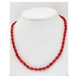 Polymerized Coral Necklace with Magnetic Clasp