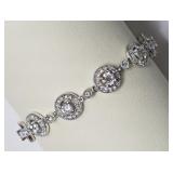 Brass Rhodium Plated Crystal Bracelet
