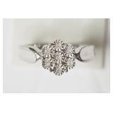 Sterling Silver 7 Diamond Ring