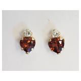 10kt Yellow Gold Garnet & Cubic Zirconia (approx.