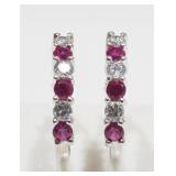 Sterling Silver Simulated Alexandrite & Cubic