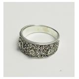 Sterling Silver Marcasite (approx 4.30g) Floral