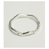 Sterling Silver (approx 1.90g) Wavy Shape Ring,