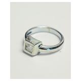 Sterling Silver Cubic Zirconia Solitaire Ring,
