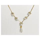 High Fashion Pearl & Austrian Crystal (18" Inch)
