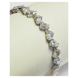 Brass Rhodium Plated Cubic Zirconia (approx