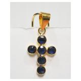 18kt Yellow Gold Dark Blue Sapphire (0.87ct)