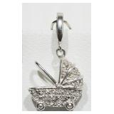 Sterling Silver Diamond (0.30ct) Baby Carriage