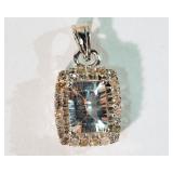 14kt White Gold White Topaz (1.50ct) & Diamond
