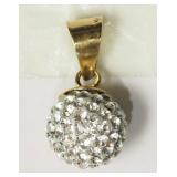 10kt Yellow Gold Crystal Ball Pendant