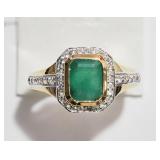 Sterling Silver Gold Plated Emerald (1.80ct) &